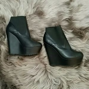 Black Platform Wedges